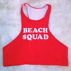 PINK Victoria's Secret red beach squad swim top